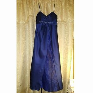 David's Bridal Navy Prom Dress